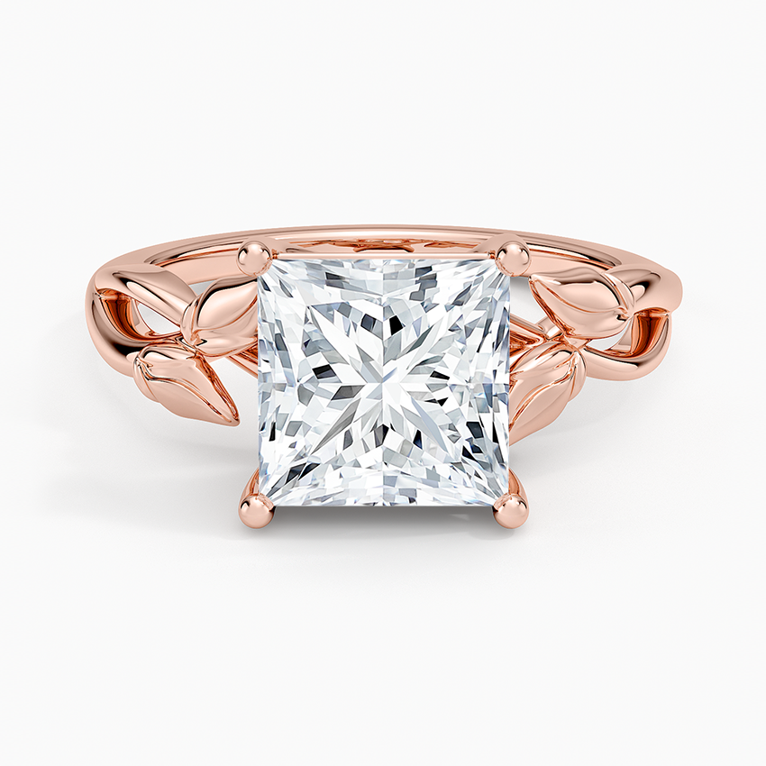 Budding Willow Solitaire Ring - Princess Cut Center Stone