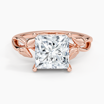 Budding Willow Solitaire Ring - Princess Cut Center Stone