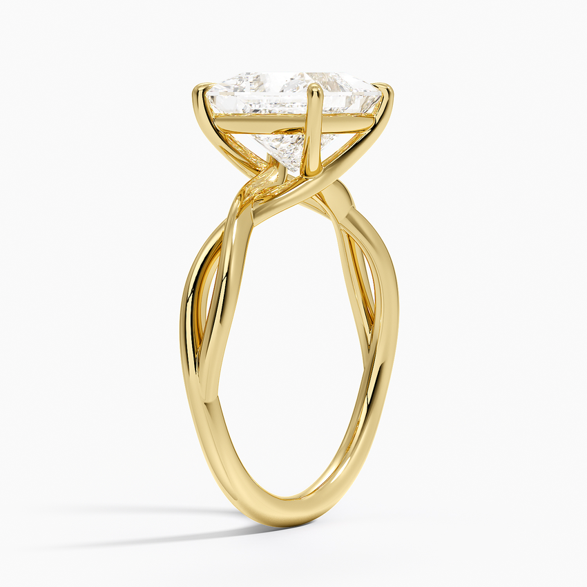 Alya Twist Solitaire Ring - Princess Cut Center Stone
