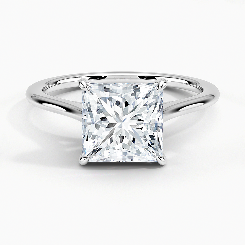 1.4mm Provence Solitaire Ring - Princess Cut Center Stone