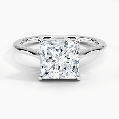 1.4mm Provence Solitaire Ring - Princess Cut Center Stone