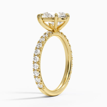 Luxe French Pavé Perfect Fit Diamond Ring (1/2 ct. tw.) - Pear Cut Center Stone