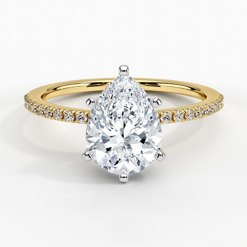 Ballad Half Coverage Diamond Ring (1/8 ct. tw.) - Pear Center Stone