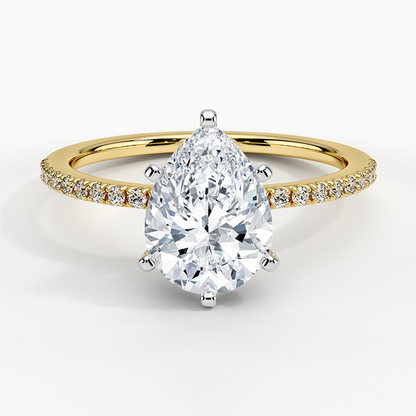 Ballad Half Coverage Diamond Ring (1/8 ct. tw.) - Pear Center Stone