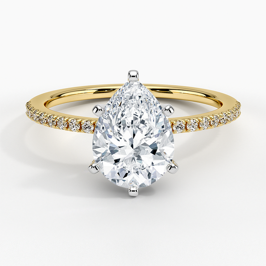Ballad Half Coverage Diamond Ring (1/8 ct. tw.) - Pear Center Stone