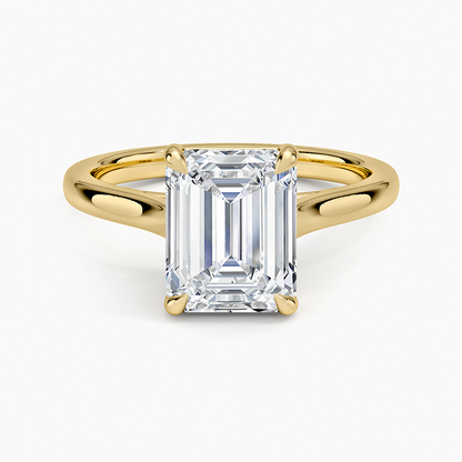2mm Provence Solitaire Ring - Emerald Cut Center Stone