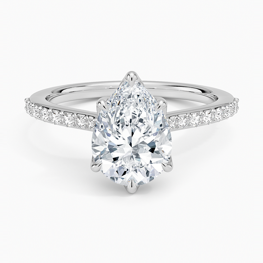Elodie Cathedral Diamond Ring - Pear Center Stone