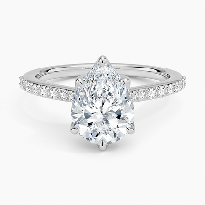 Elodie Cathedral Diamond Ring - Pear Center Stone
