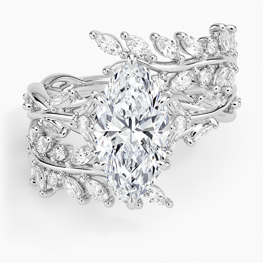Secret Garden Wrap Diamond Ring - Marquise Center Stone