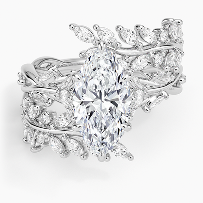 Secret Garden Wrap Diamond Ring - Marquise Center Stone