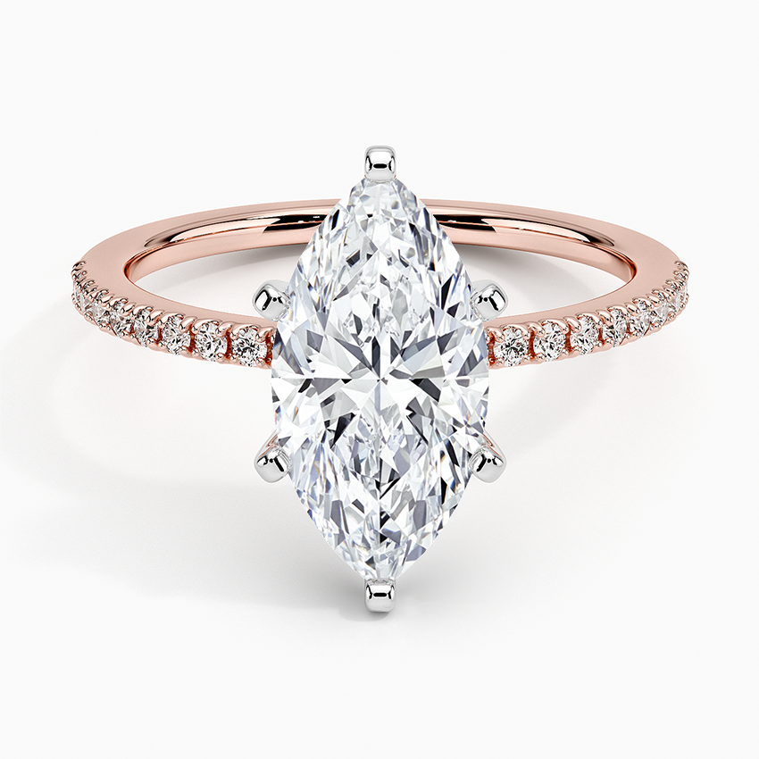 Ballad Half Coverage Diamond Ring (1/8 ct. tw.) - Marquise Center Stone
