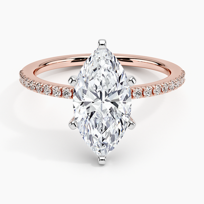 Ballad Half Coverage Diamond Ring (1/8 ct. tw.) - Marquise Center Stone
