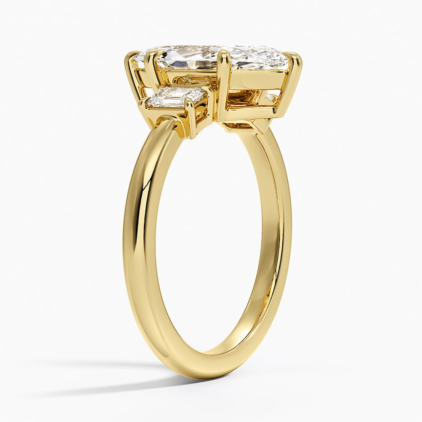 Petite Rhiannon Three Stone Diamond Ring (1/4 ct. tw.) - Marquise Cut Center Stone