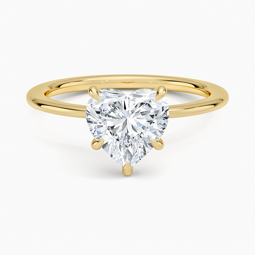 Petite Secret Halo Diamond Ring - Heart Center Stone