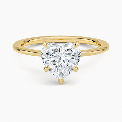 Petite Secret Halo Diamond Ring - Heart Center Stone