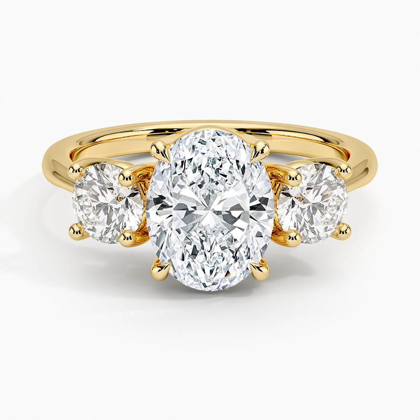 Luxe Selene Three Stone Diamond Ring (2/3 ct. tw.) - Oval Center Stone
