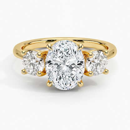 Luxe Selene Three Stone Diamond Ring (2/3 ct. tw.) - Oval Center Stone
