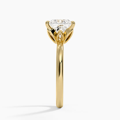 Petal 2mm Solitaire Ring - Princess Cut Center Stone