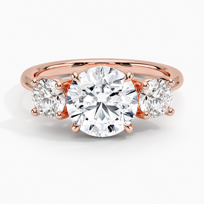 Luxe Selene Three Stone Diamond Ring (2/3 ct. tw.) - Round Center Stone