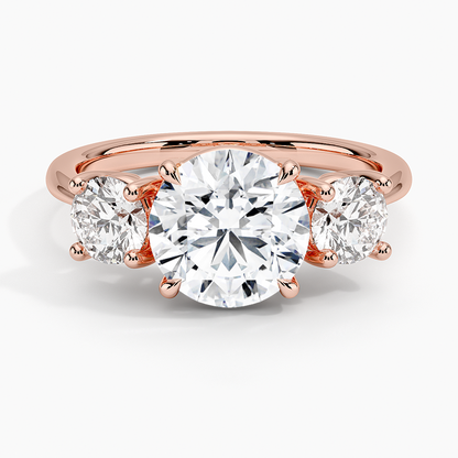 Luxe Selene Three Stone Diamond Ring (2/3 ct. tw.) - Round Center Stone