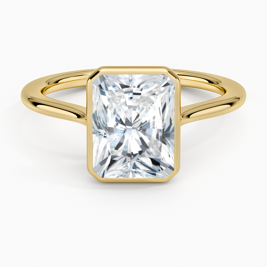 Petite Luna 1.5mm Bezel Ring - Radiant Cut Center Stone