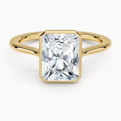 Petite Luna 1.5mm Bezel Ring - Radiant Cut Center Stone