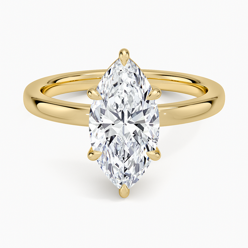 Dara Low-Profile Solitaire Ring - Marquise Center Stone
