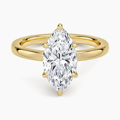 Dara Low-Profile Solitaire Ring - Marquise Center Stone