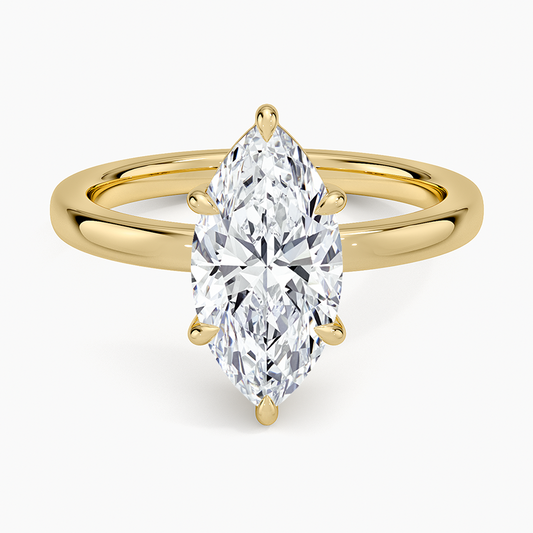Dara Low-Profile Solitaire Ring - Marquise Center Stone
