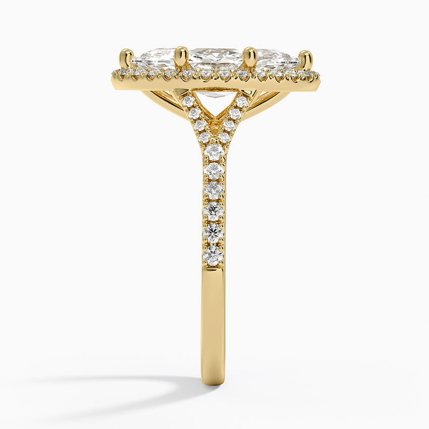 Joy Half Coverage Diamond Ring - Marquise Cut Center Stone