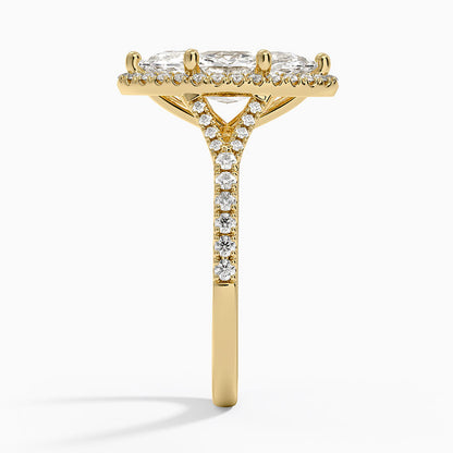 Joy Half Coverage Diamond Ring - Marquise Cut Center Stone