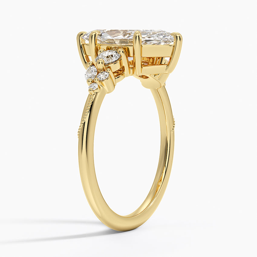 Camellia Three Stone Diamond Ring (1/3 ct. tw.) - Marquise Cut Center Stone