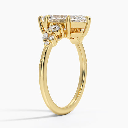 Camellia Three Stone Diamond Ring (1/3 ct. tw.) - Marquise Cut Center Stone