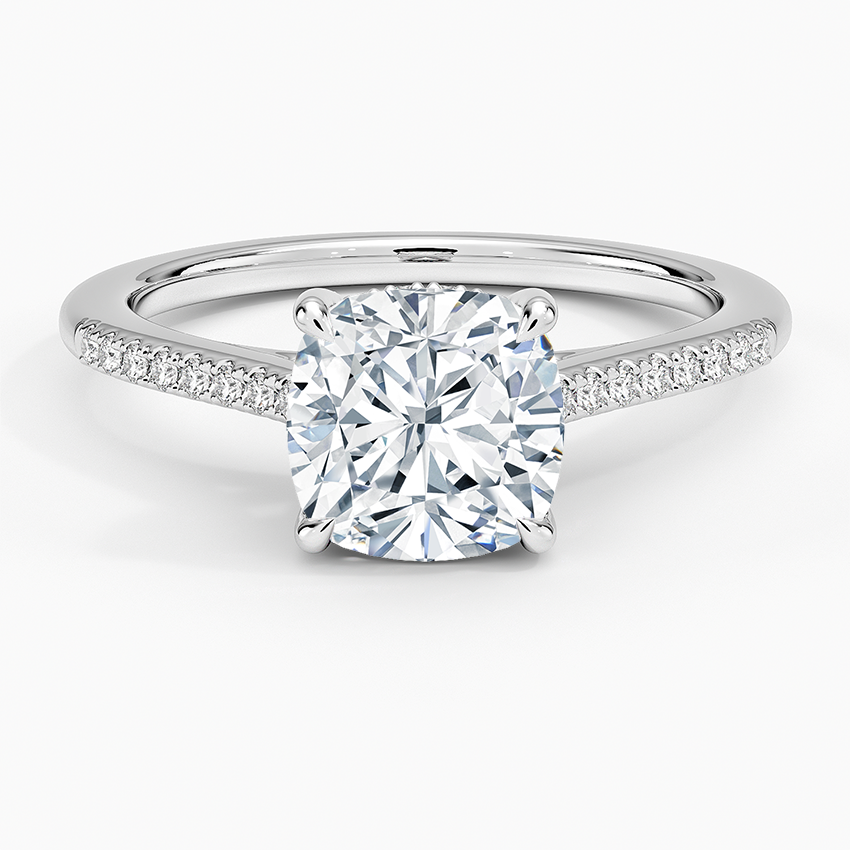 Lissome Half Coverage Diamond Ring - Cushion Cut Center Stone