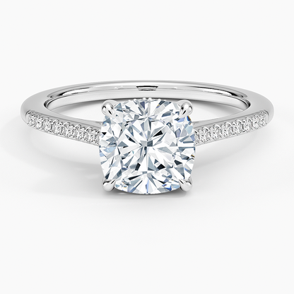Lissome Half Coverage Diamond Ring - Cushion Cut Center Stone