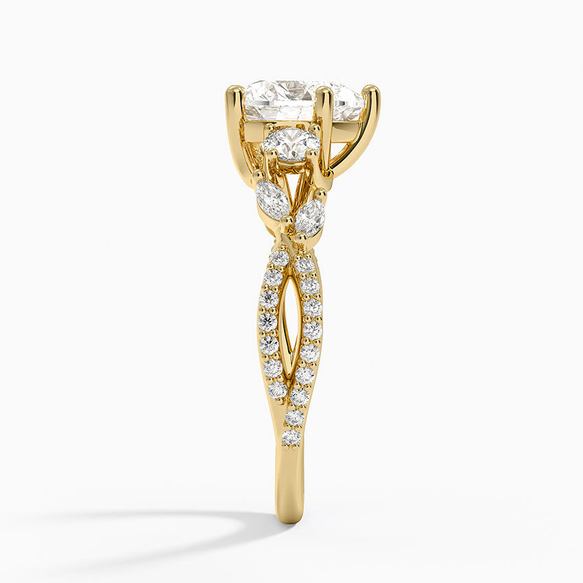 Luxe Willow Three Stone Diamond Ring (1/2 ct. tw.) - Heart Cut Center Stone