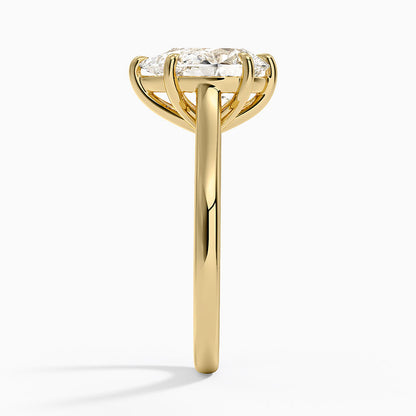 2mm Provence Solitaire Ring - Pear Center Stone