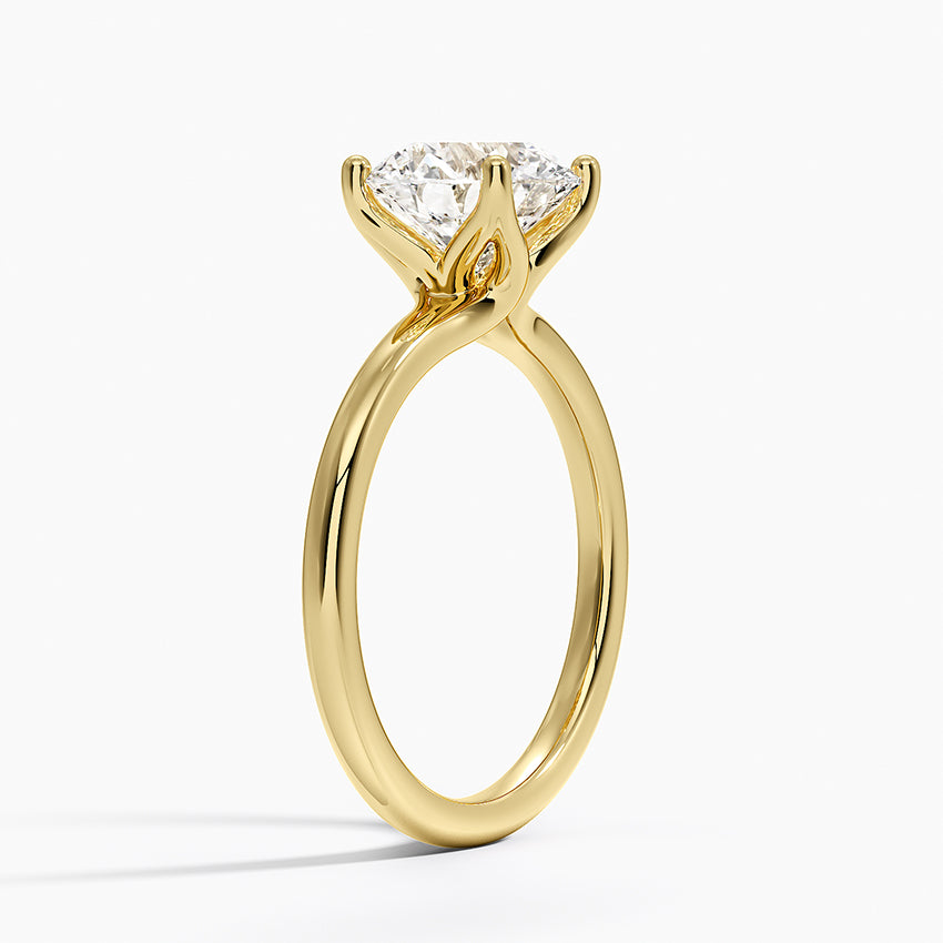 Fleur Solitaire Ring - Round Center Stone