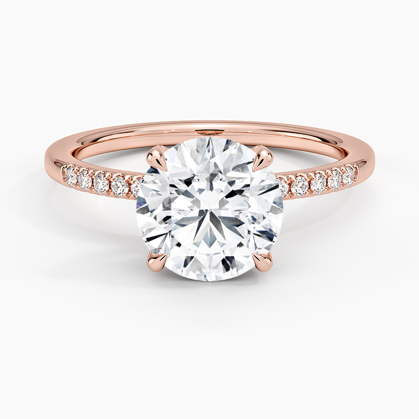 Viviana One-Quarter Coverage Diamond Ring - Round Center Stone