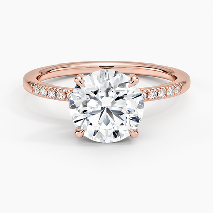 Viviana One-Quarter Coverage Diamond Ring - Round Center Stone
