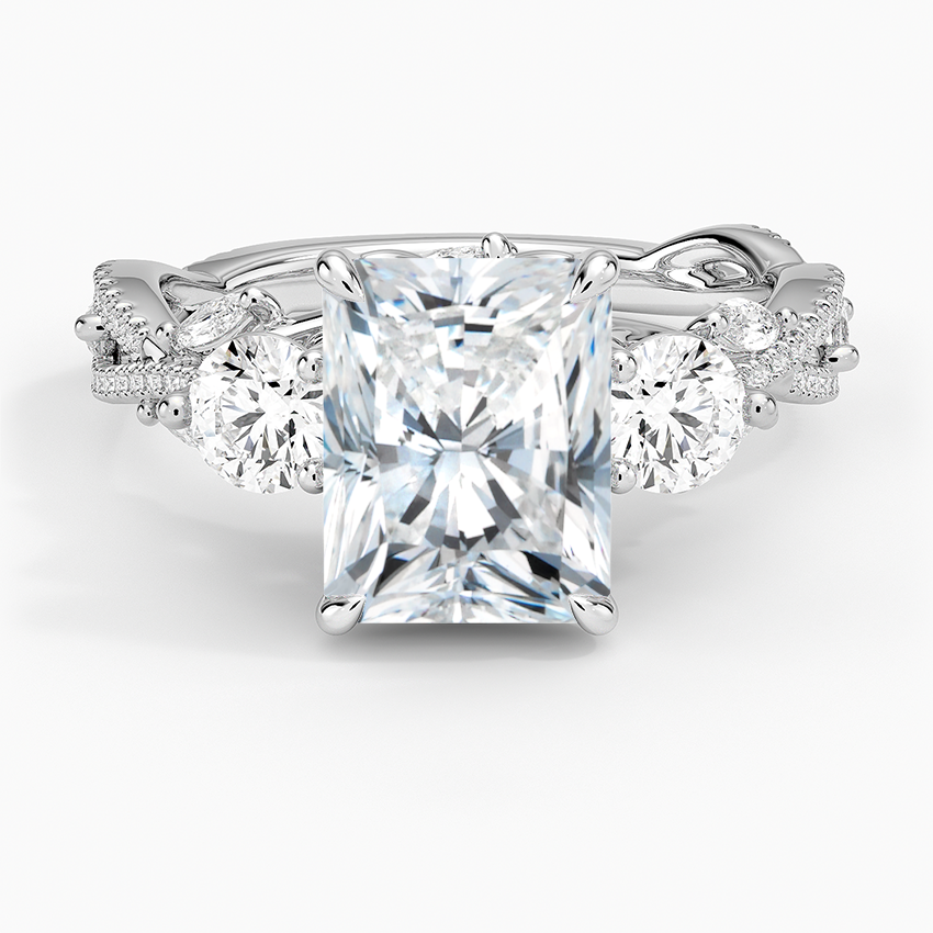 Luxe Secret Garden Three Stone Diamond Ring (1 ct. tw.) - Radiant Cut Center Stone
