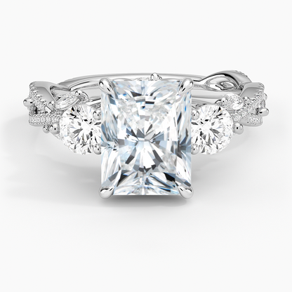 Luxe Secret Garden Three Stone Diamond Ring (1 ct. tw.) - Radiant Cut Center Stone