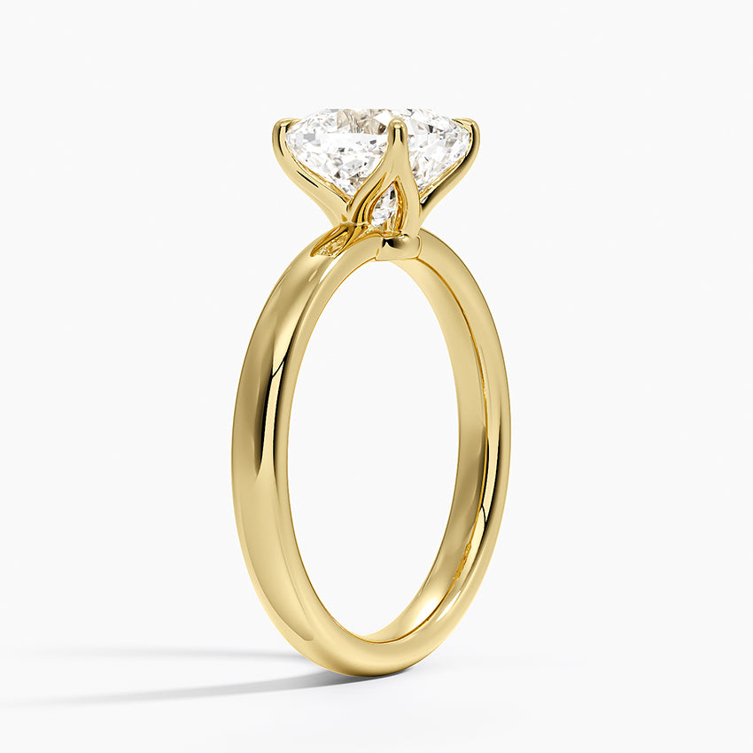 Elodie 2.5mm Solitaire Ring - Cushion Cut Center Stone