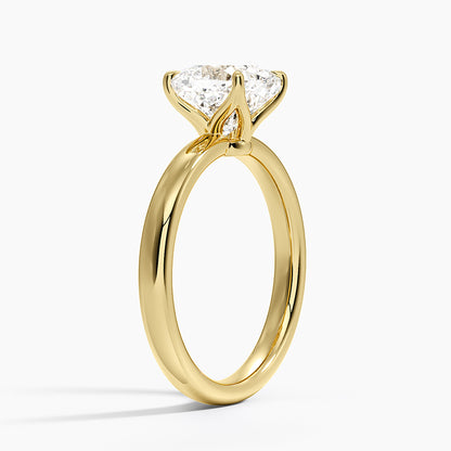 Elodie 2.5mm Solitaire Ring - Cushion Cut Center Stone