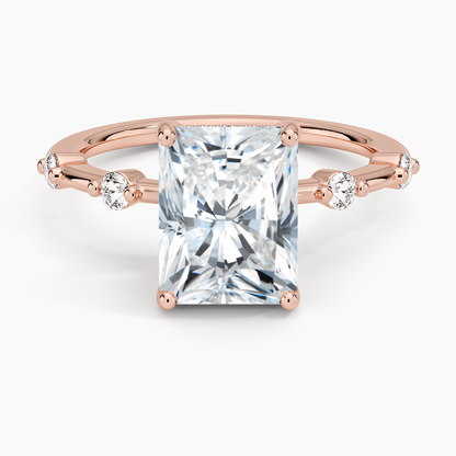 Aimee Hidden Halo Diamond Ring - Radiant Cut Center Stone