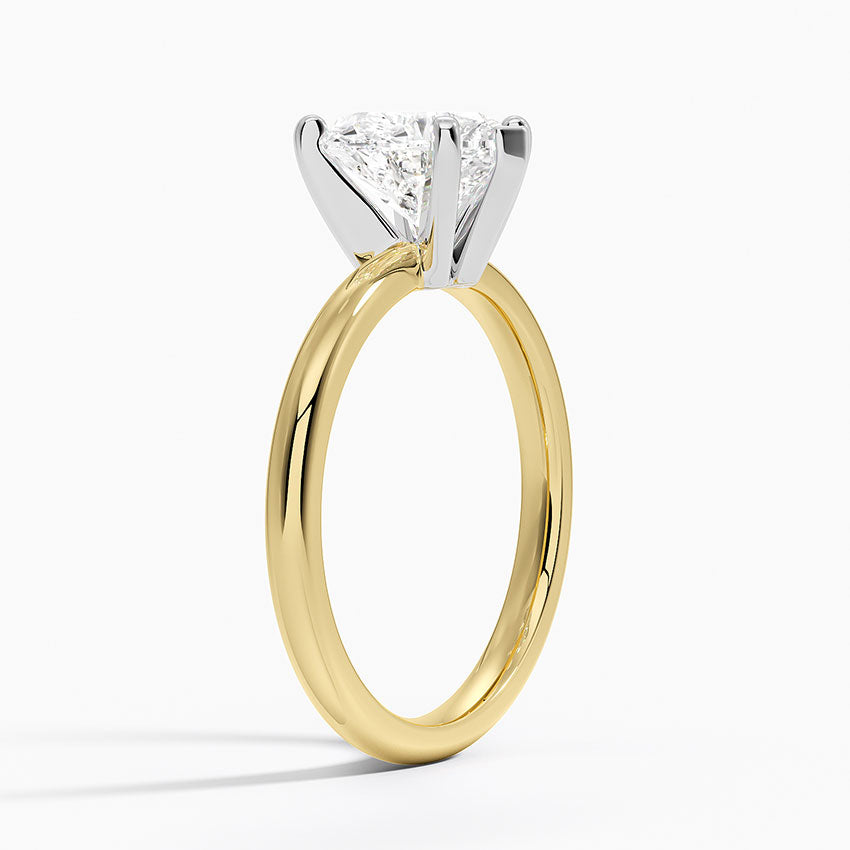 Comfort Fit 2mm Six-Prong Solitaire Ring - Heart Center Stone