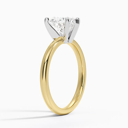 Comfort Fit 2mm Six-Prong Solitaire Ring - Heart Center Stone