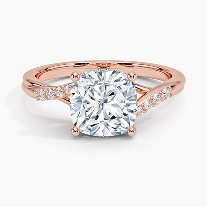 Chamise Hidden Halo Diamond Ring - Cushion Cut Center Stone