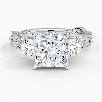 Luxe Secret Garden Three Stone Diamond Ring (1 ct. tw.) - Princess Cut Center Stone