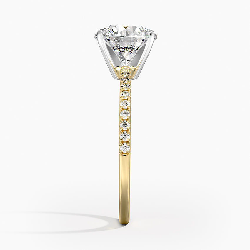 Ballad Half Coverage Diamond Ring (1/8 ct. tw.) - Round Center Stone